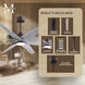 Atlas Ariella - LK 64 inch Textured Bronze with Barn Wood Tone Blades Ceiling Fan